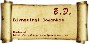 Birnstingl Domonkos névjegykártya